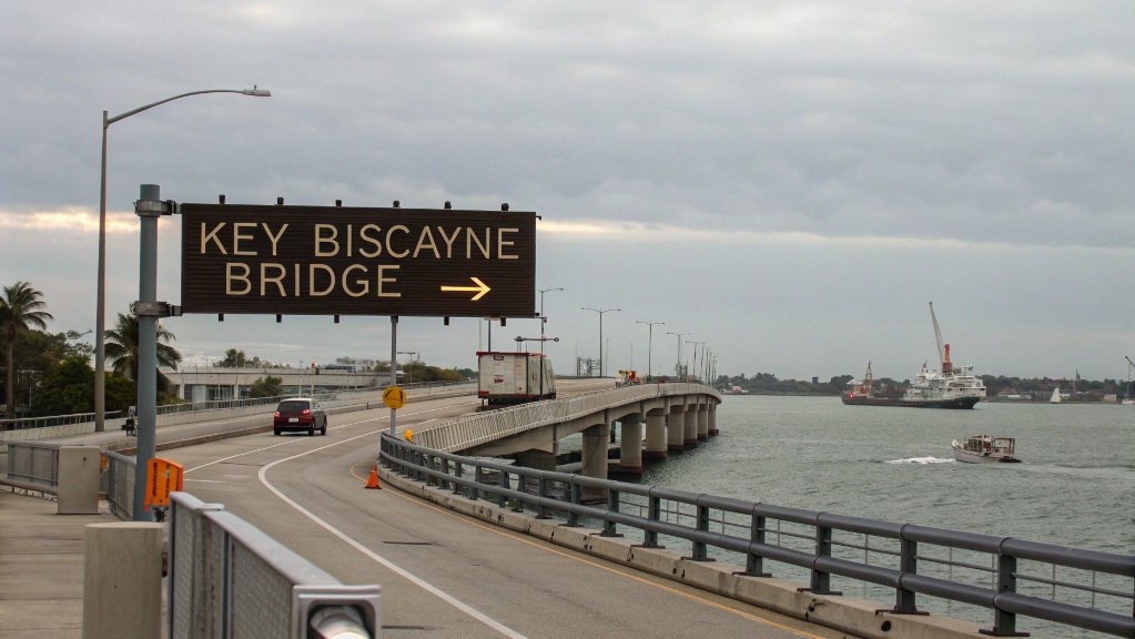 What caused the traffic in Key Biscayne