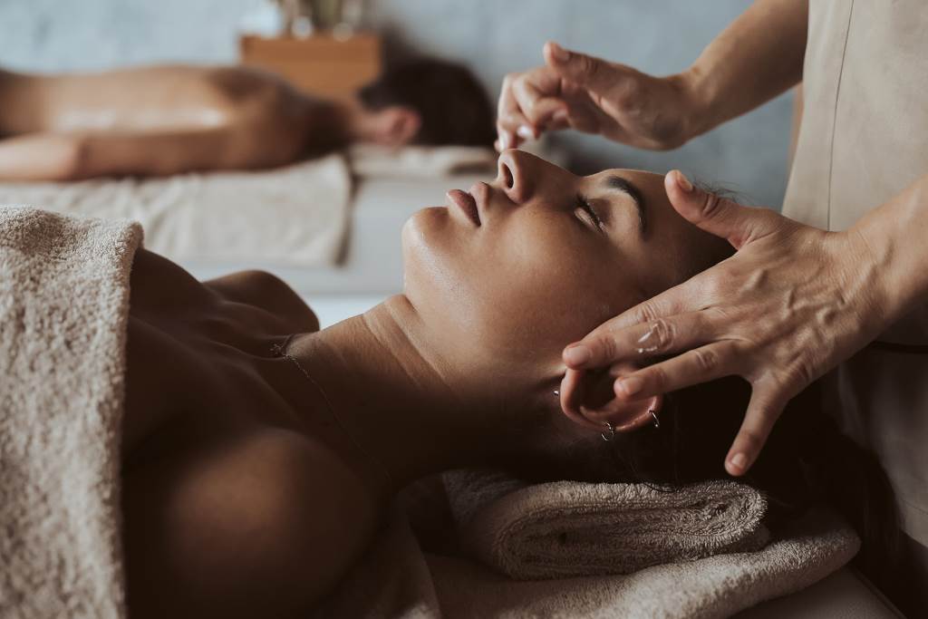 Relaxing spa treatment using lavender oil for stress reduction