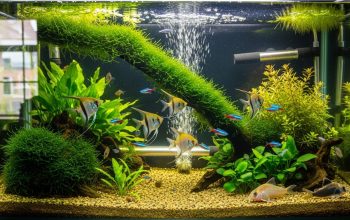Surface agitation in fish tank increasing oxygen naturally