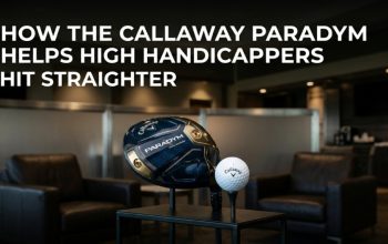 Featured image showing the Callaway Paradym driver on a tee with the article title for high handicappers.