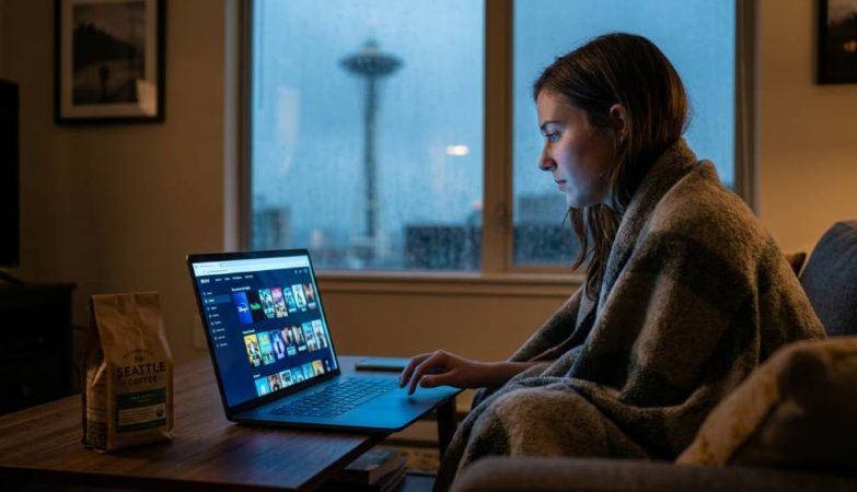 Seattle residents watching binge worthy streaming series at home