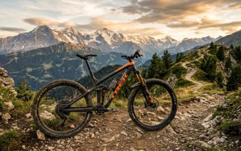 Canyon Spectral 27.5 AL 5 mountain bike resting on a rugged dirt trail.